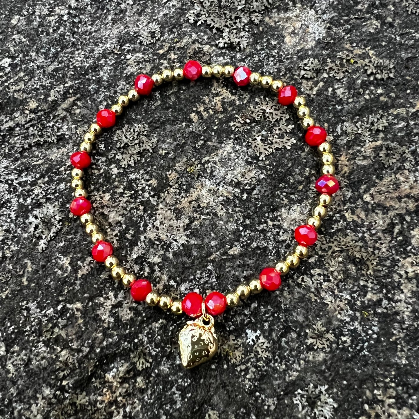 The Petite Strawberry Charm Bracelet