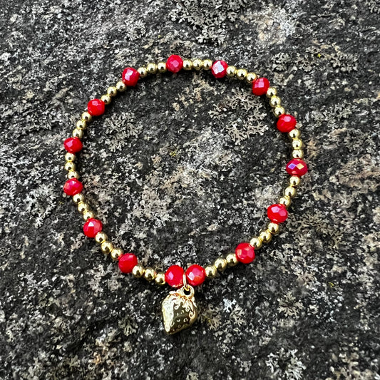 The Petite Strawberry Charm Bracelet